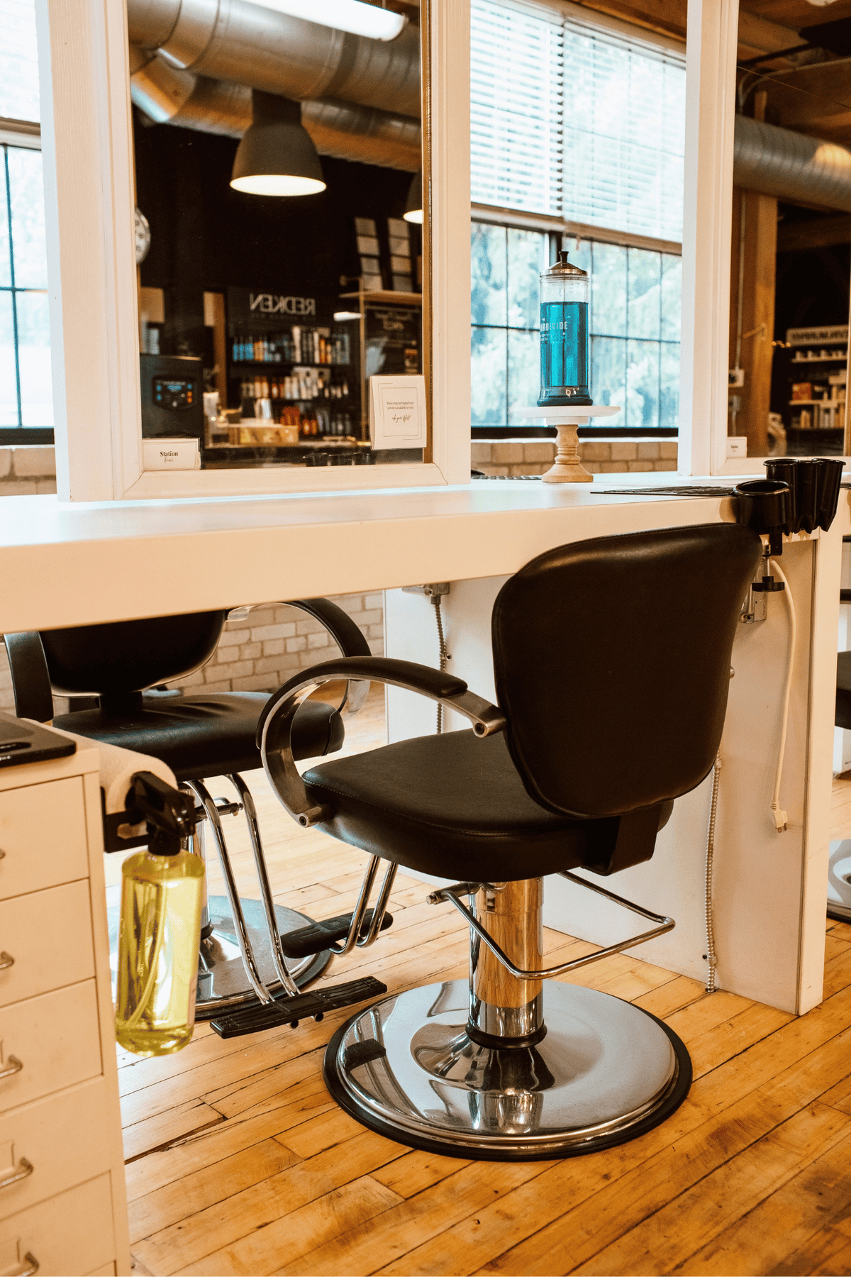 Empty salon chair | QVD Salon in Holland, MI.